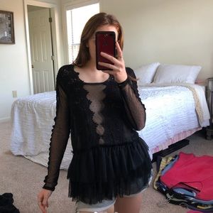 amazing black sheer/lace top
